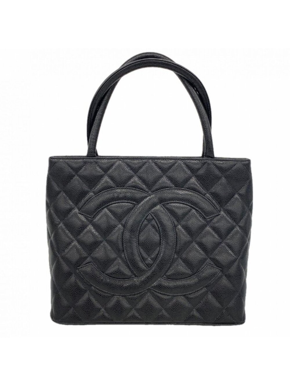 Chanel Tote Reissue Caviar Leather Black Silver